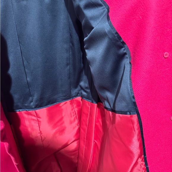 Vintage Talbots Pink Long Pea Coat Fabric Wooven in Italy Size Small - Picture 5 of 6